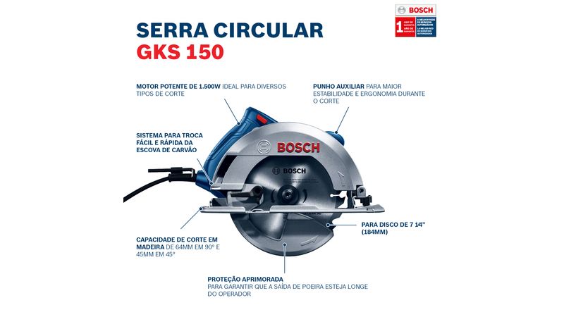 Sierra Circular Bosch 7 1.500W + Disco Eco GKS 150