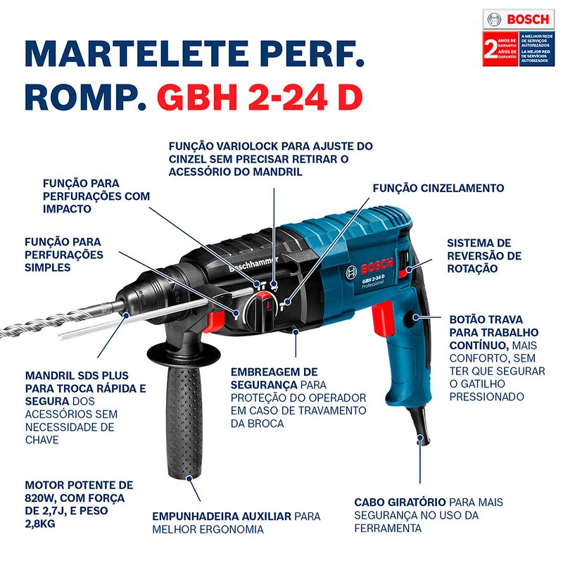 Martelete-Perfurador-Rompedor-GBH-2-24-D-SDS-Plus-820W-220V-S10702