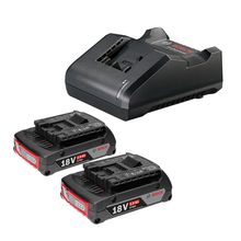 Kit 2 Baterias GBA 18V 2Ah + Carregador de Baterias GAL 18V-20 Bivolt
