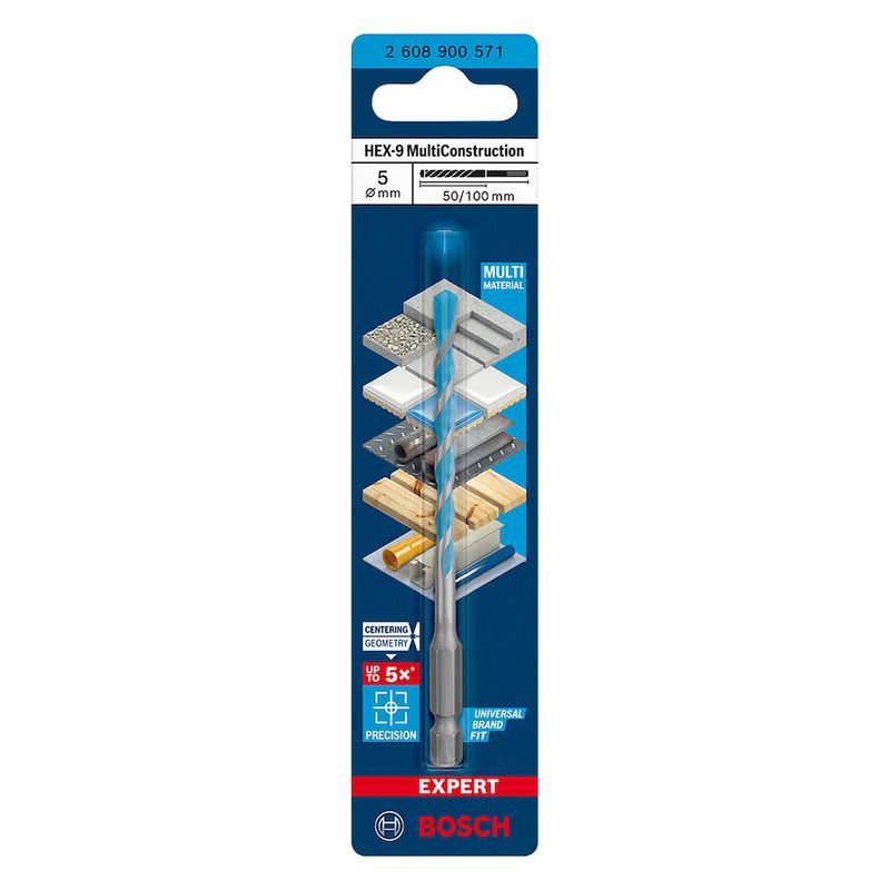 Broca-Bosch-EXPERT-HEX-9-Multiconstruction-5x50x100-mm-P24126