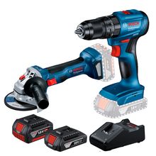 Combo Bosch Furadeira GSB 185-LI + Esmerilhadeira GWS 180 LI + 2 Baterias + Carregador